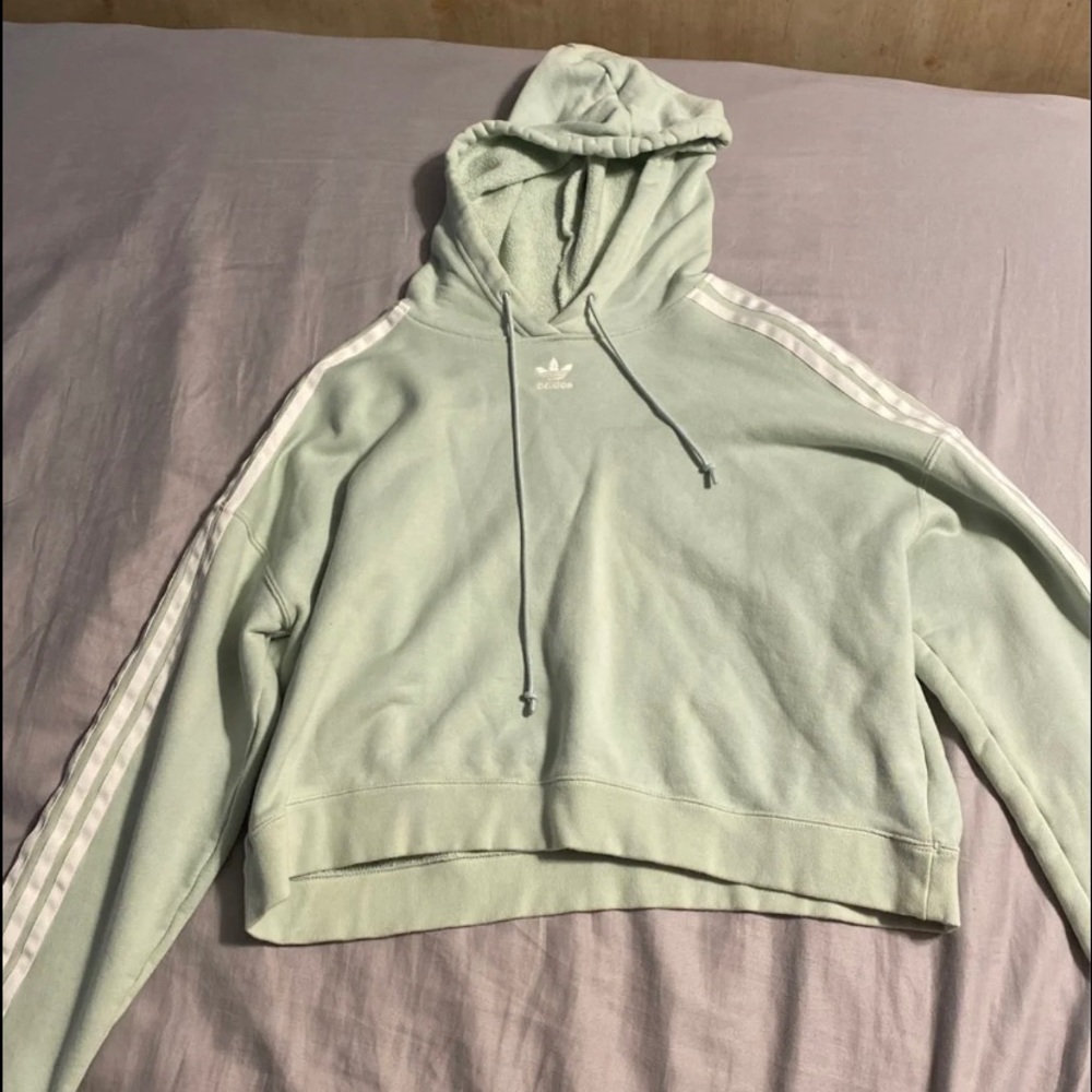 Hooded mint green crop top